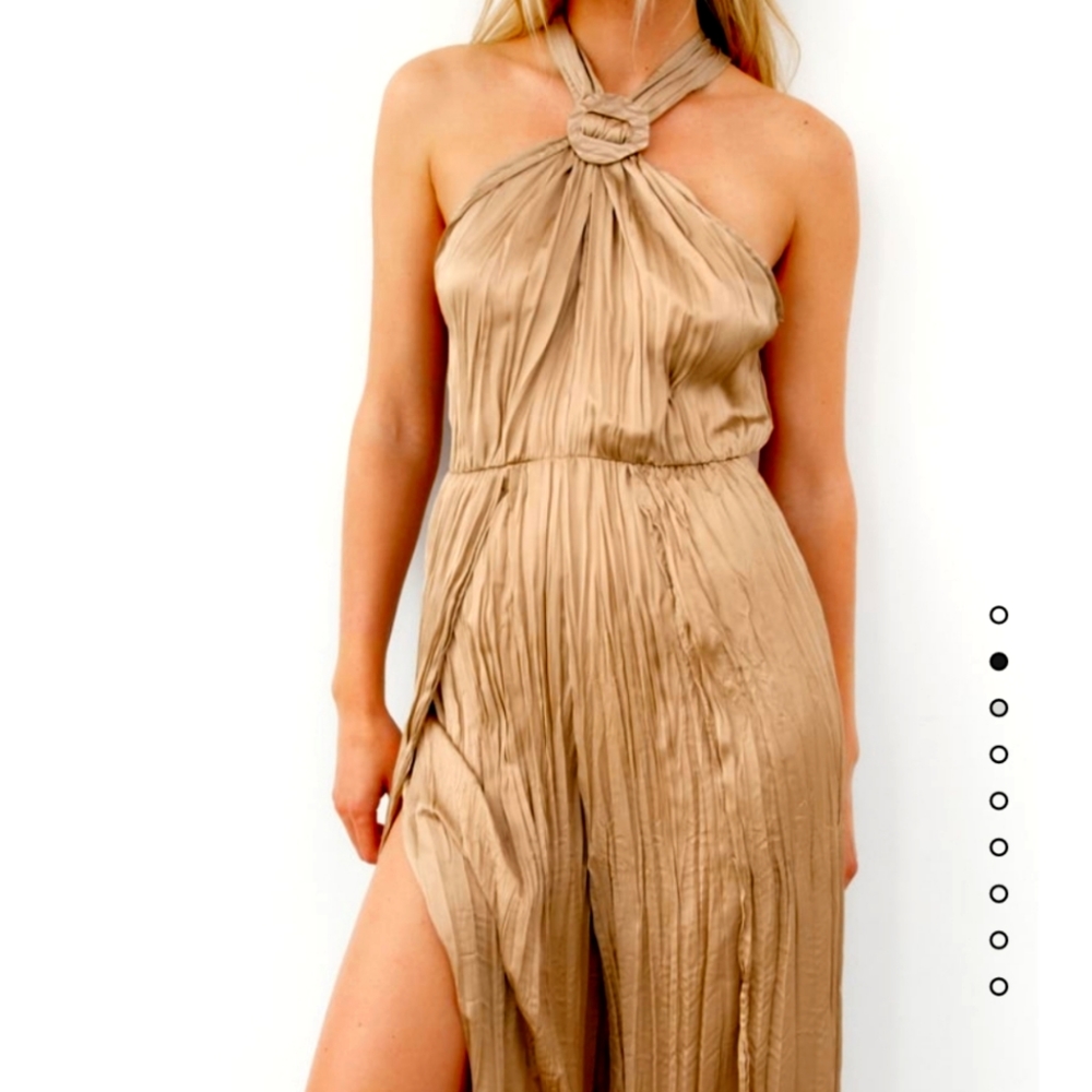 Zara Satin Effect Halter Jumpsuif